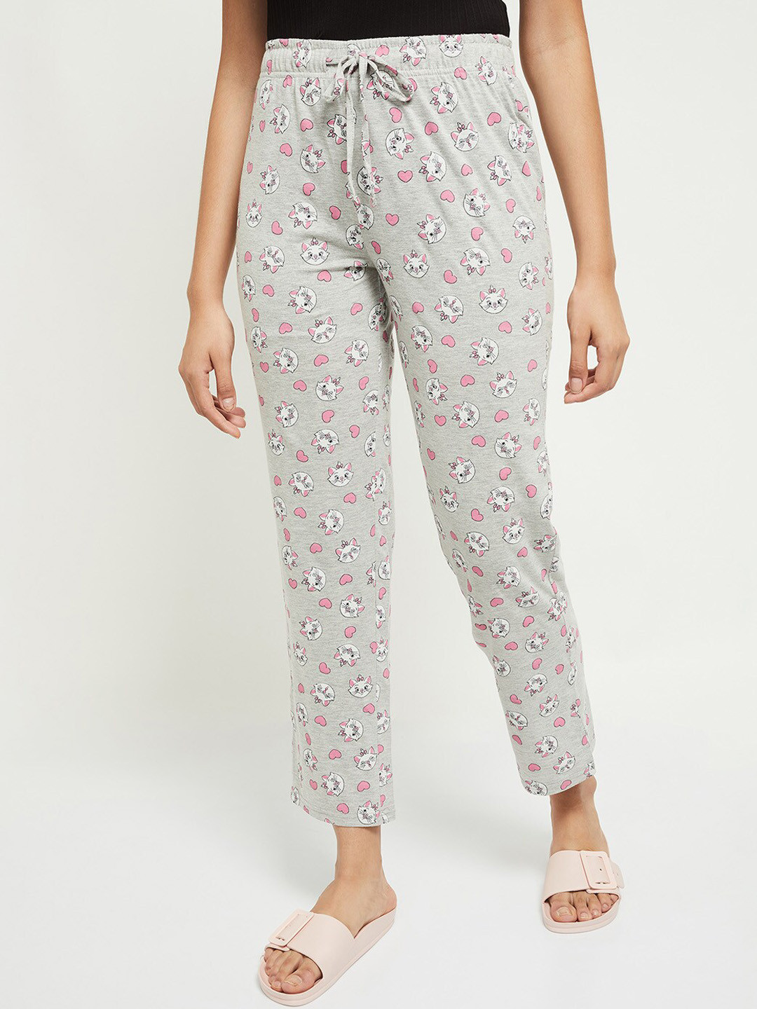 

max Women Grey Melange Printed Lounge Pants