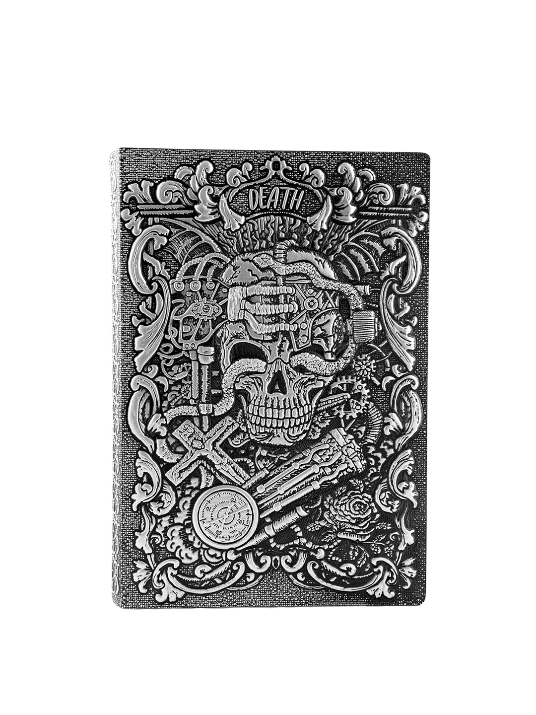 

BANGE Silver Skeleton Handcrafted Leather Journal Notebook