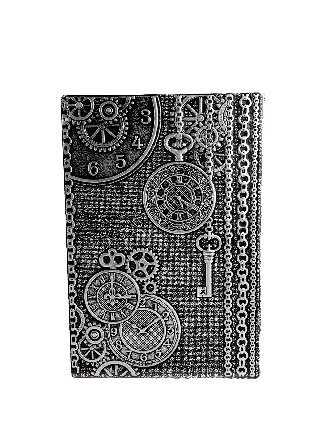 

BANGE Silver-Toned Time Machine Handcrafted Leather Journal