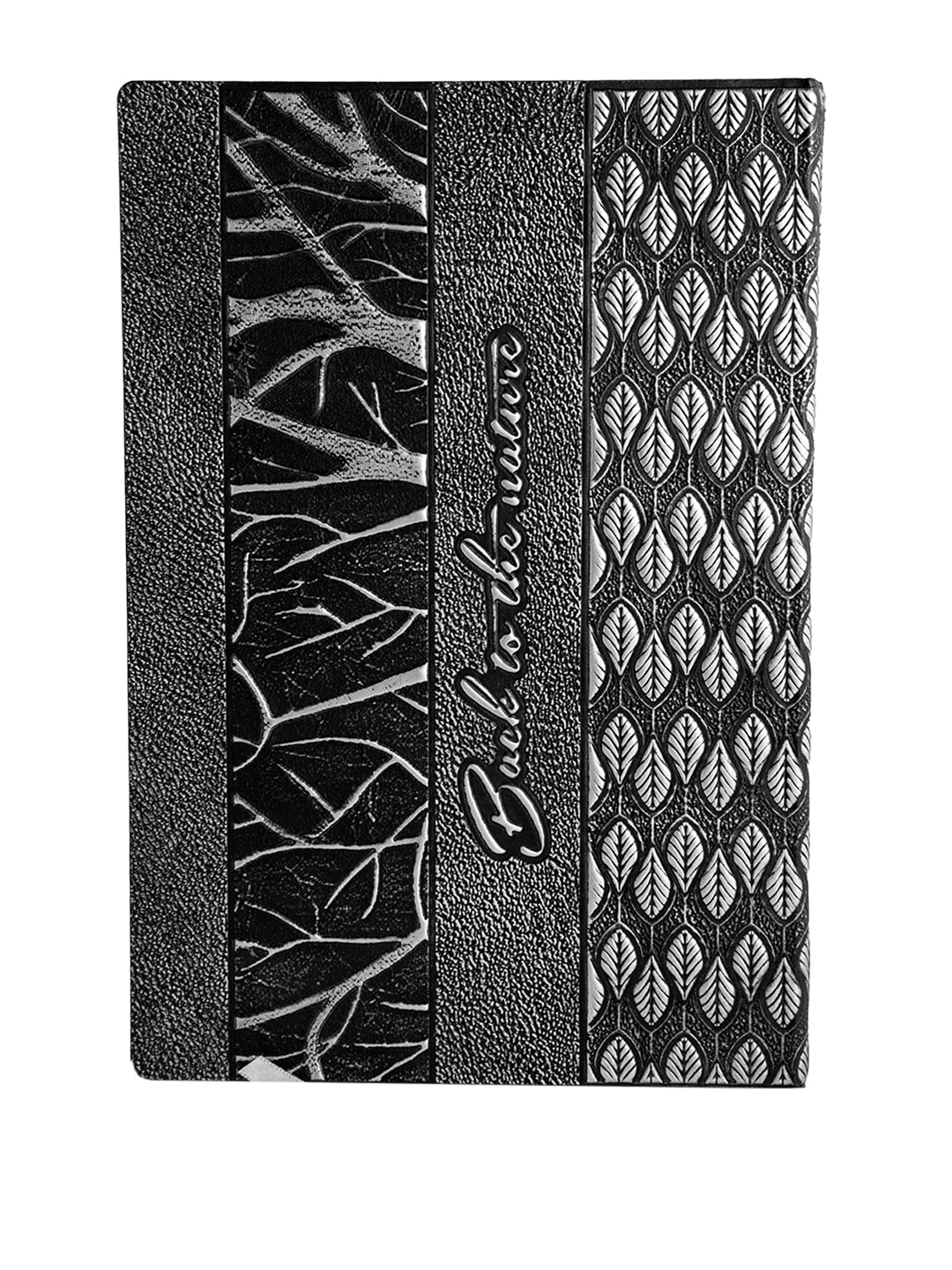 

BANGE Silver-Toned & Black Handcrafted Leather Journal