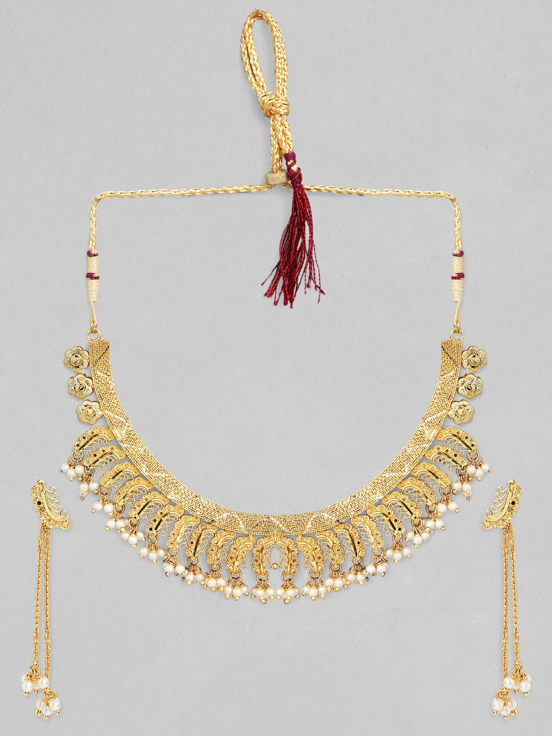 

Anouk Gold-Plated & White Beaded Handcrafted Jewellery Set