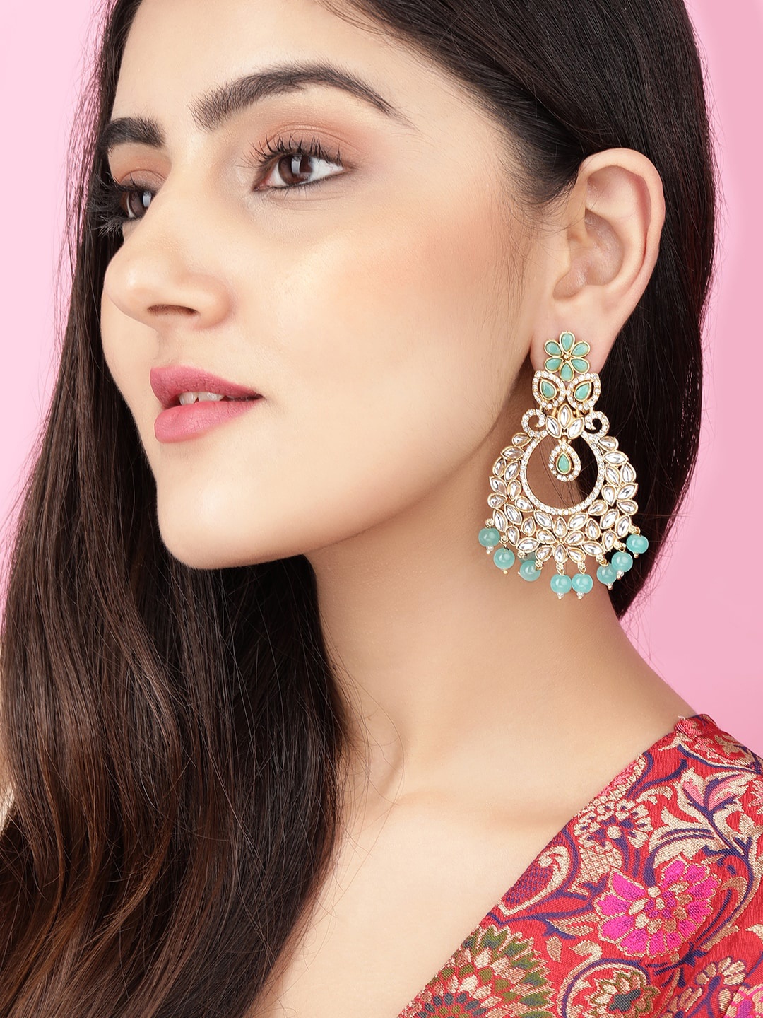 

Anouk Gold-Toned Crescent Shaped Chandbalis Earrings