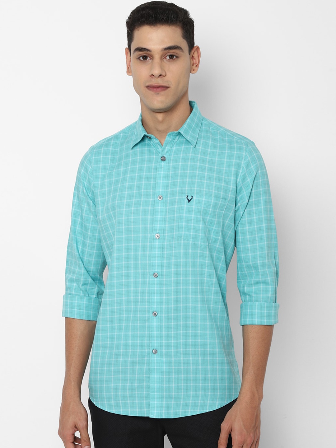 

Allen Solly Men Blue Slim Fit Opaque Checked Casual Shirt