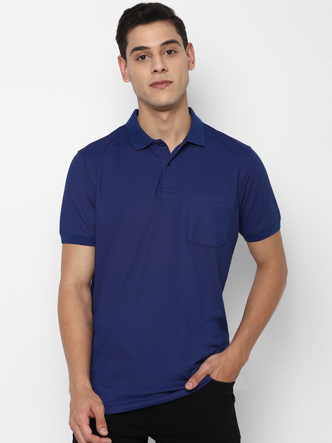 

Allen Solly Men Blue Polo Collar Pockets T-shirt