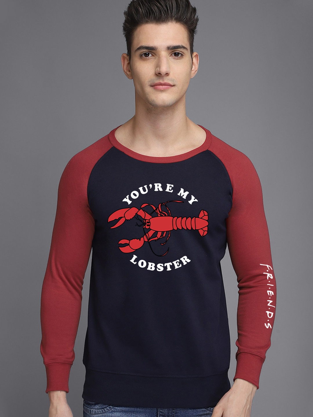 

Free Authority Men Blue Friends Printed Sweatshirt