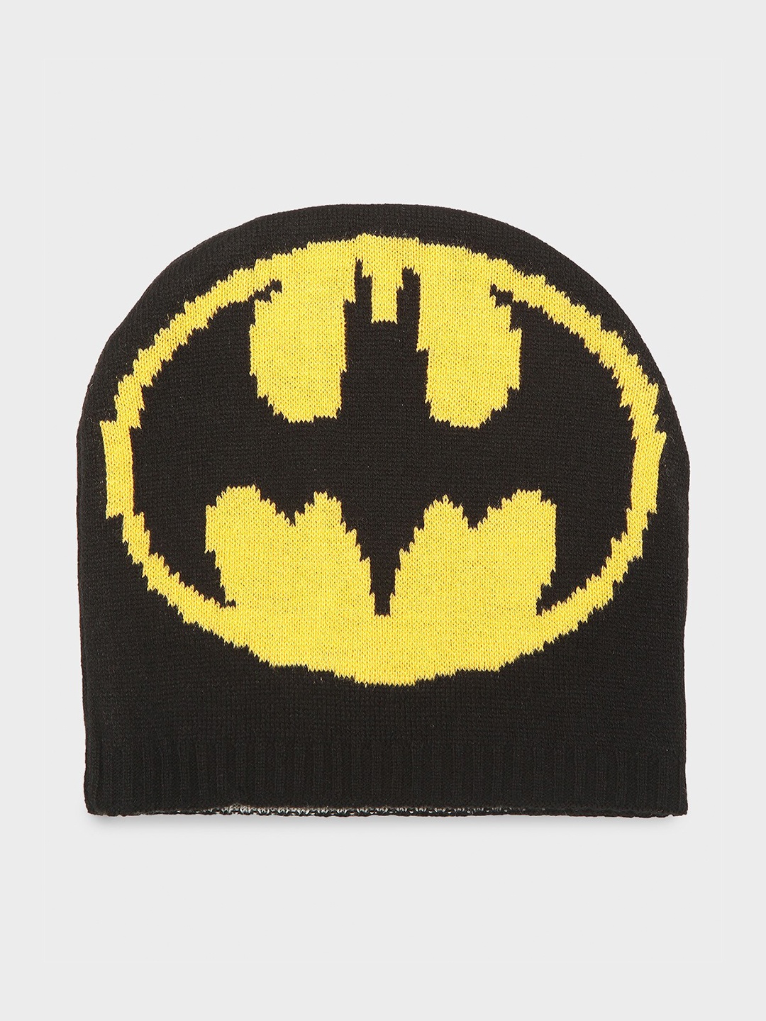 

Free Authority Men Black & Yellow Batman Self Design Beanie