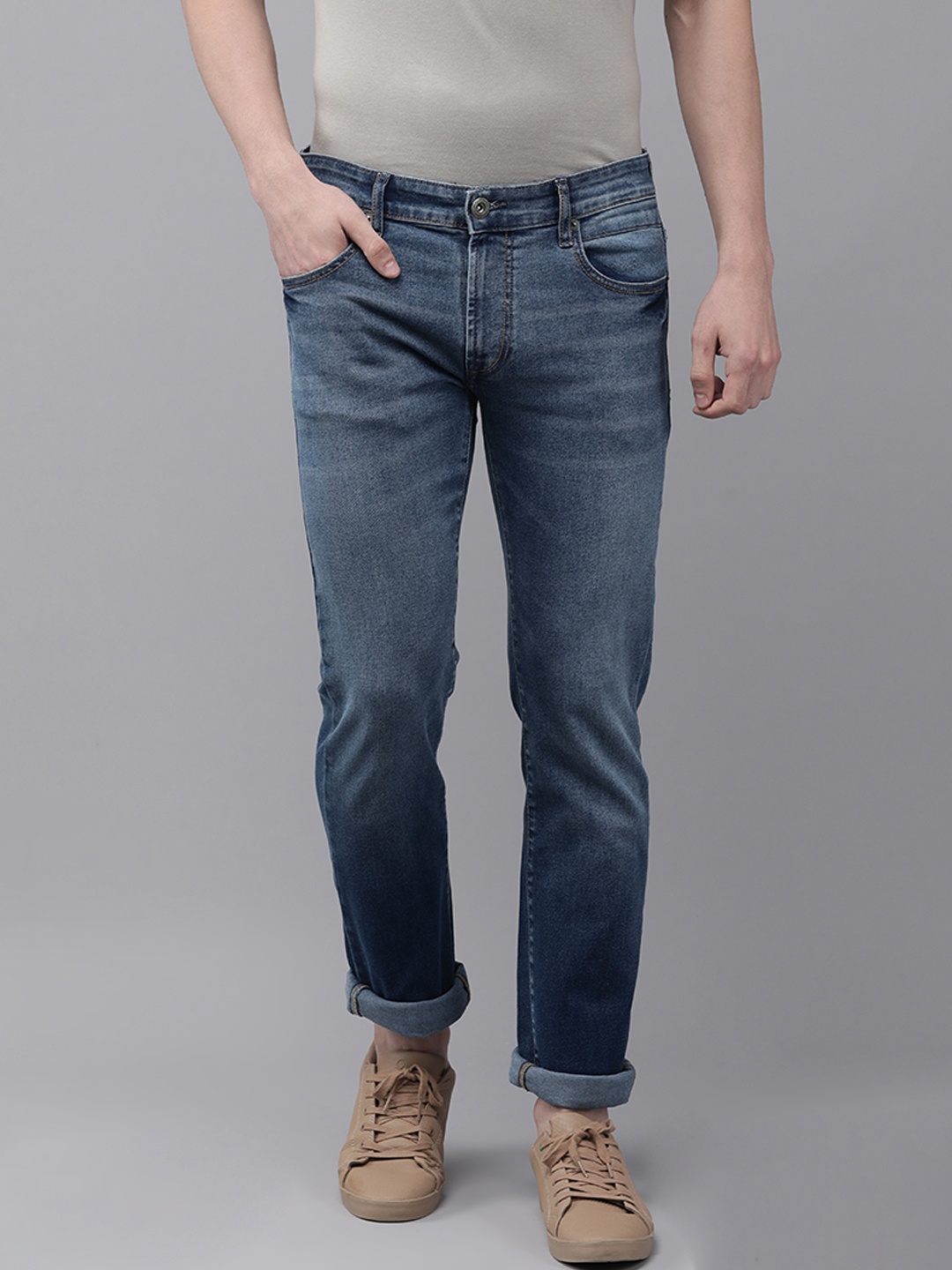

BEAT LONDON by PEPE JEANS Men Blue RONAN VAPOUR Slim Fit Light Fade Stretchable Jeans