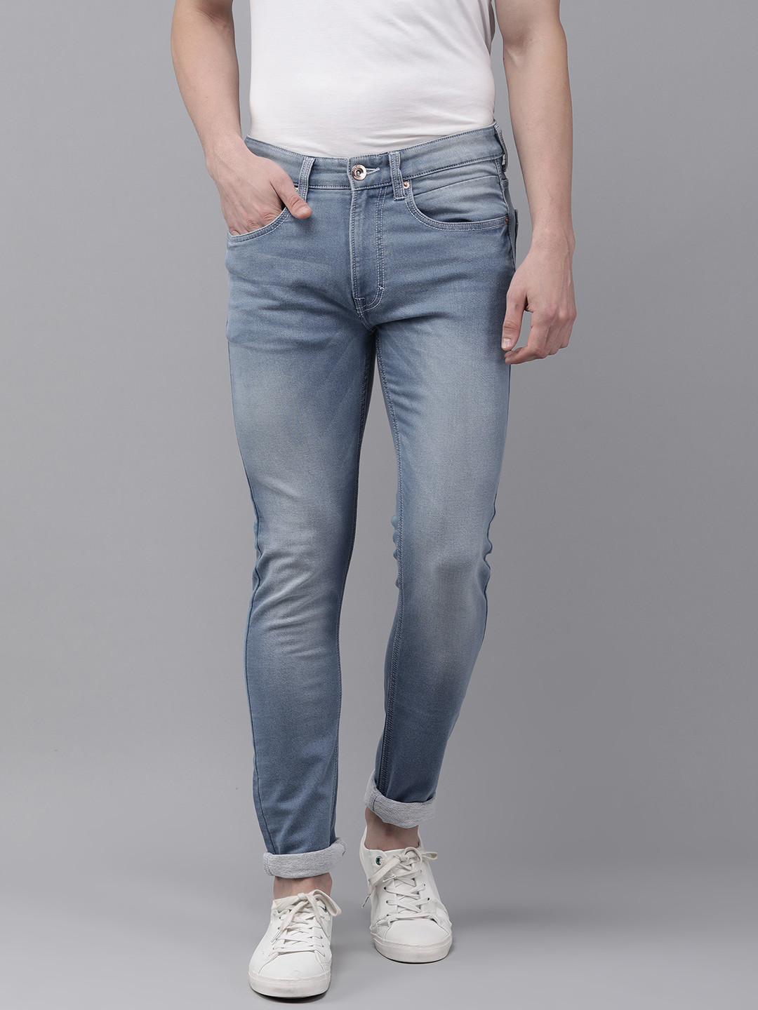 

BEAT LONDON by PEPE JEANS Men Blue Regular Fit Mid-Rise Light Fade Stretchable Jeans