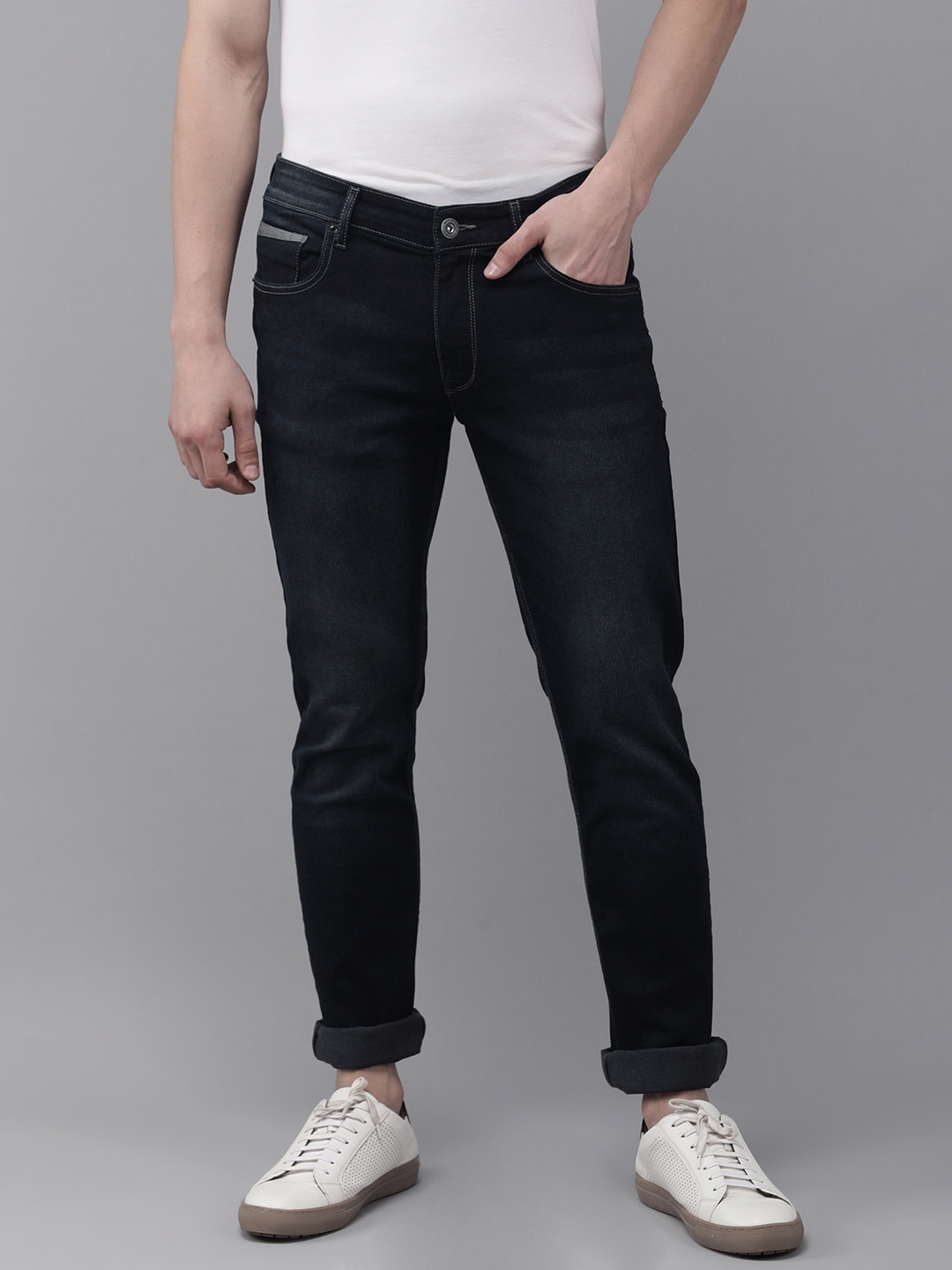 

BEAT LONDON by PEPE JEANS Men Blue Kert Vapour Slim Light Fade Mid Rise Stretchable Jeans