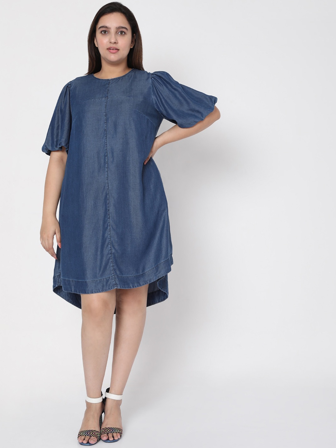 

VERO MODA CURVE Blue Tencel Denim Dress