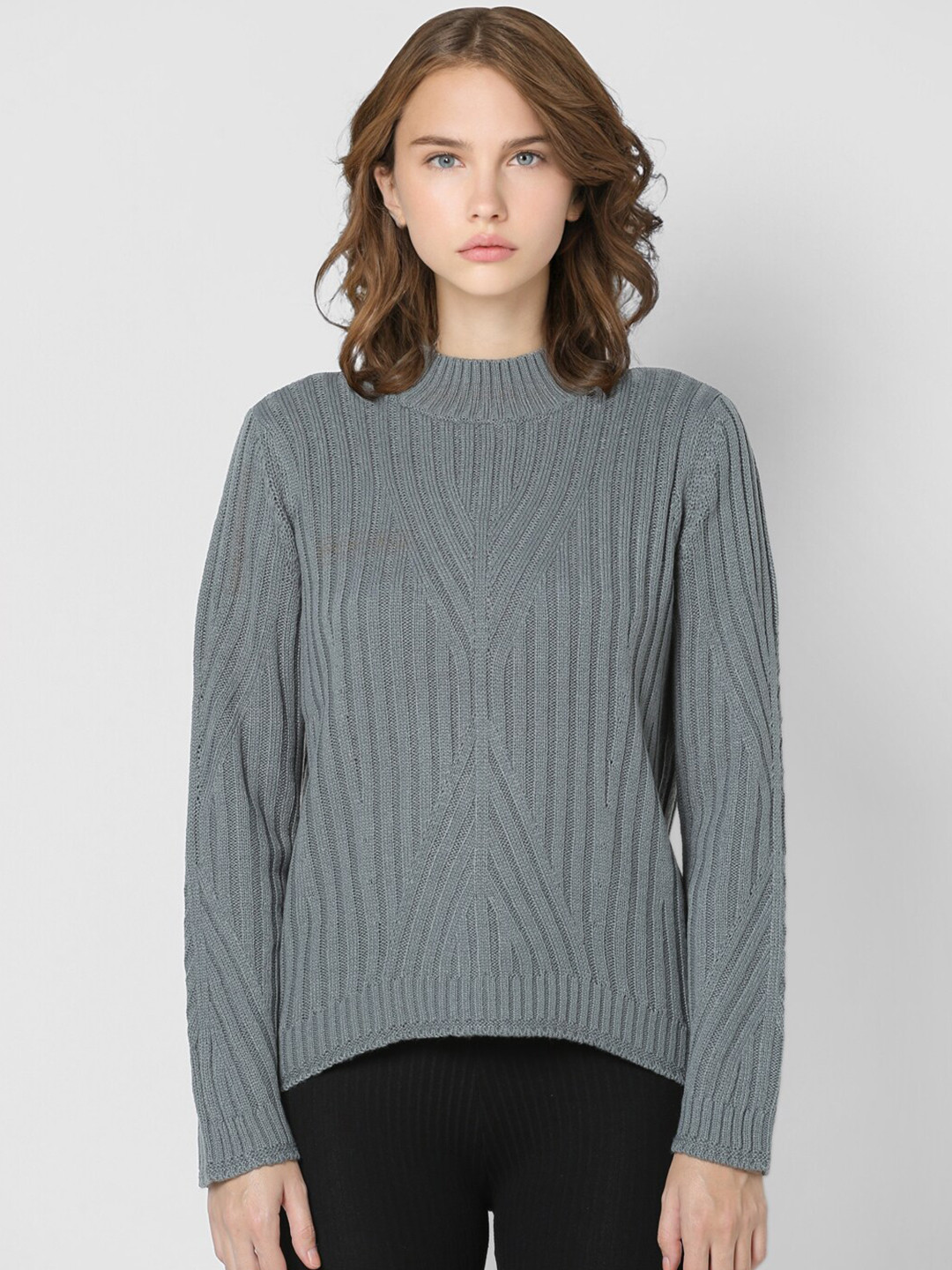 

ONLY Women Grey Acrylic Pullover