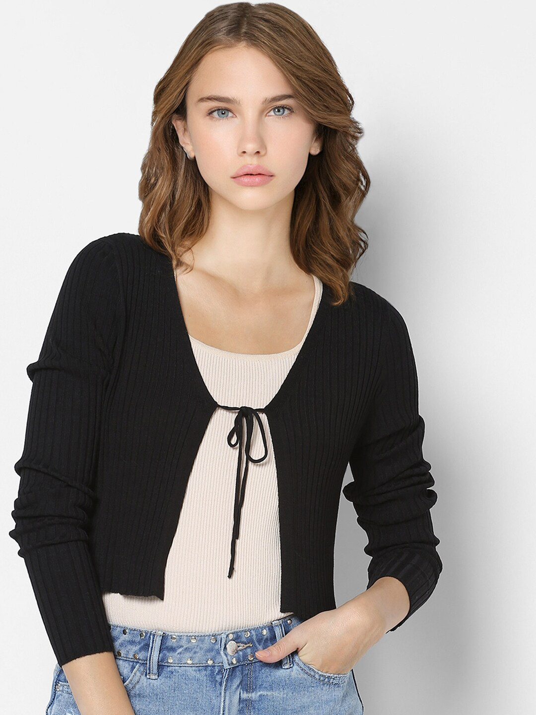 

ONLY Women Black Crop Cardigan