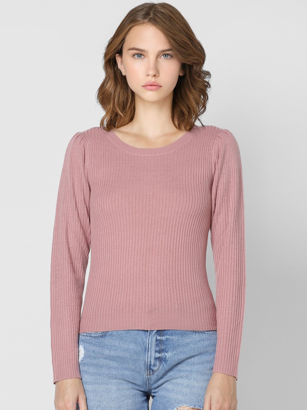 

ONLY Women Pink Pure Acrylic Pullover