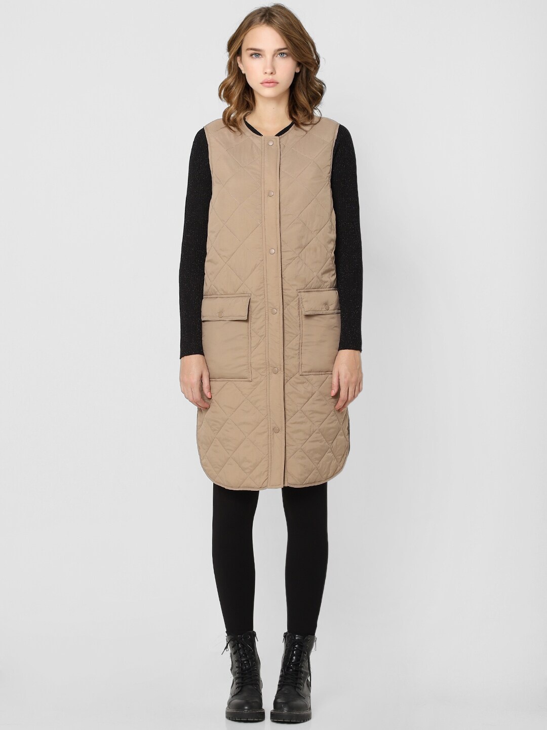 

ONLY Women Beige Solid Regular fit Trench Coats