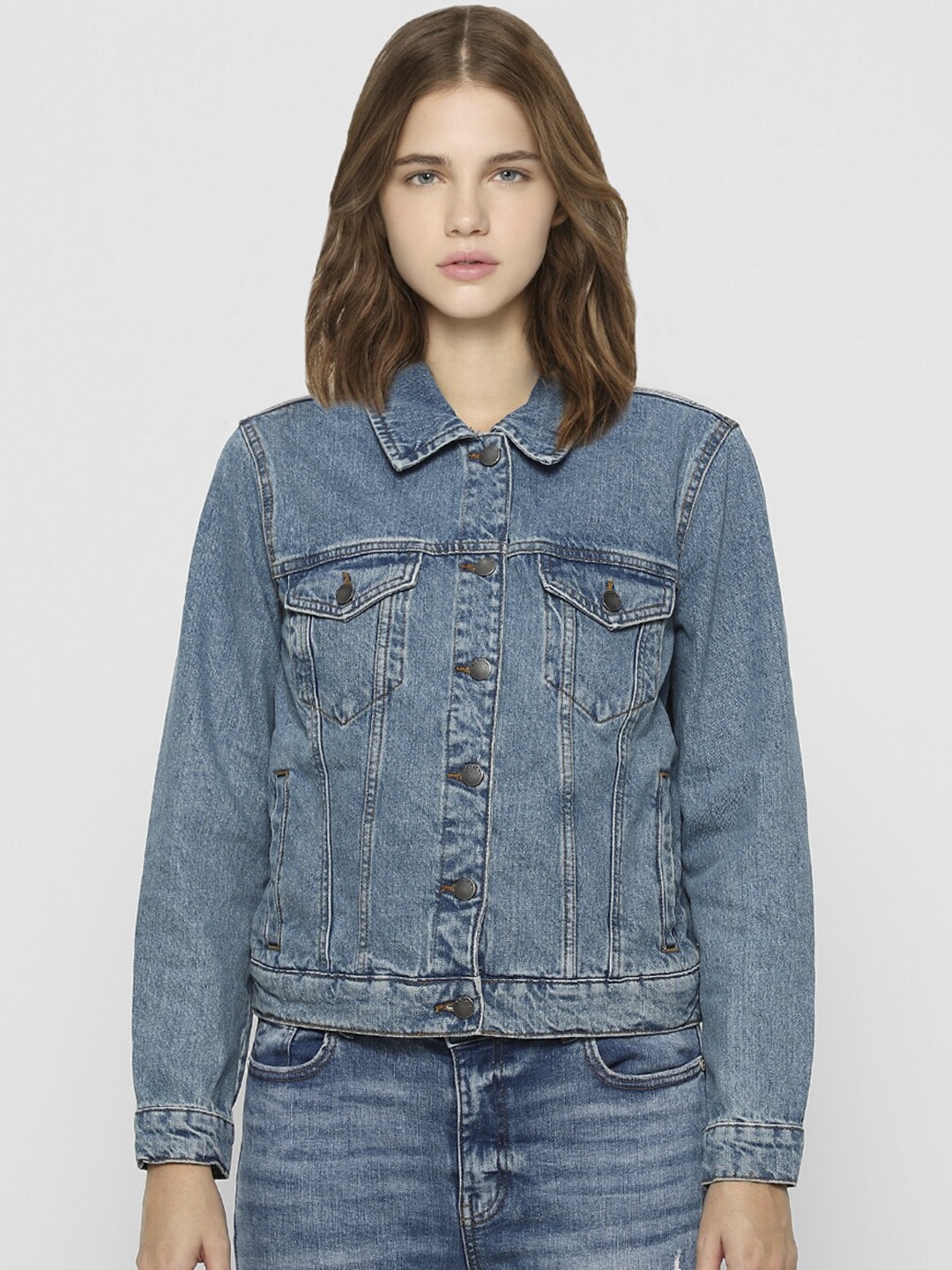 

ONLY Women Blue Denim Jacket