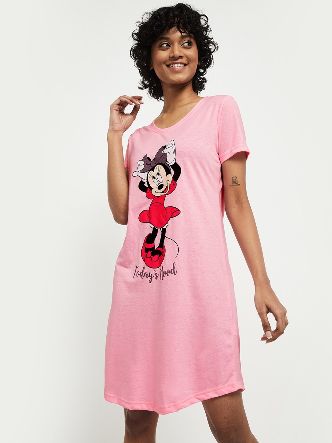 

max Women Pink Printed Nightdress