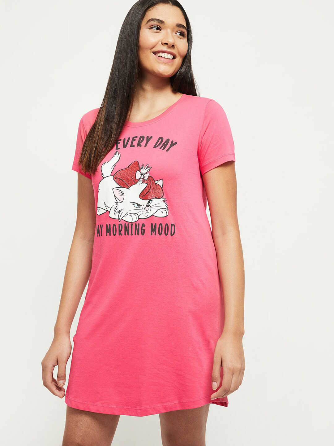 

max Pink Graphic Printed Pure Cotton T-shirt Nightdress