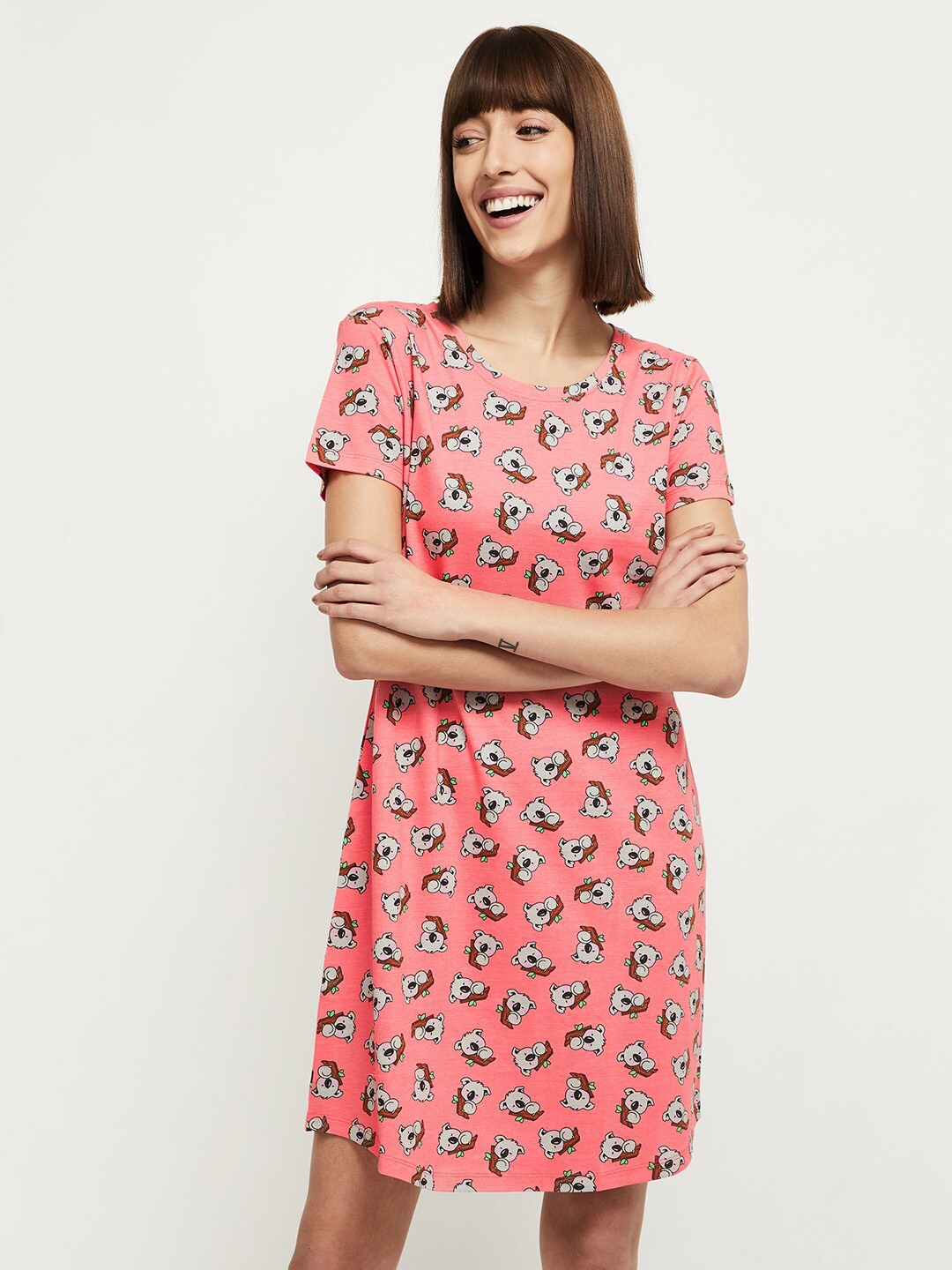 

max Coral Printed Pure Cotton Nightdress
