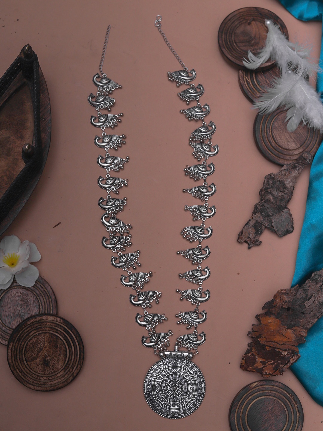 

DIVA WALK Silver-Toned Silver-Plated Oxidised Necklace