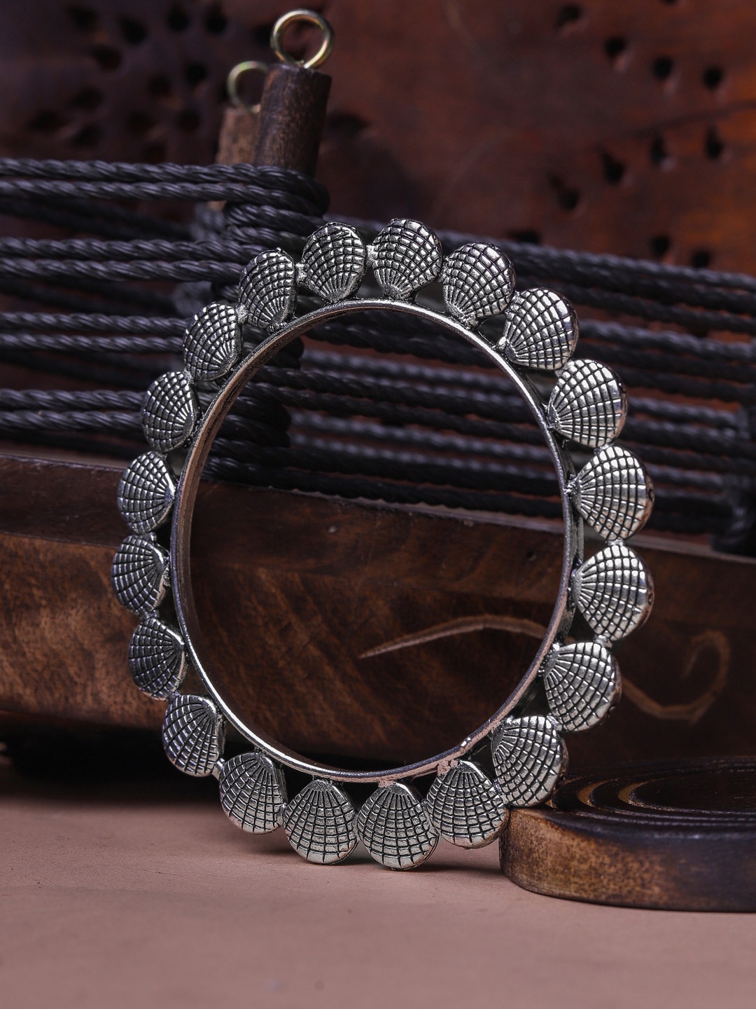

DIVA WALK Women 2 Silver-Toned Handcrafted Silver-Plated Bangle-Style Bracelet