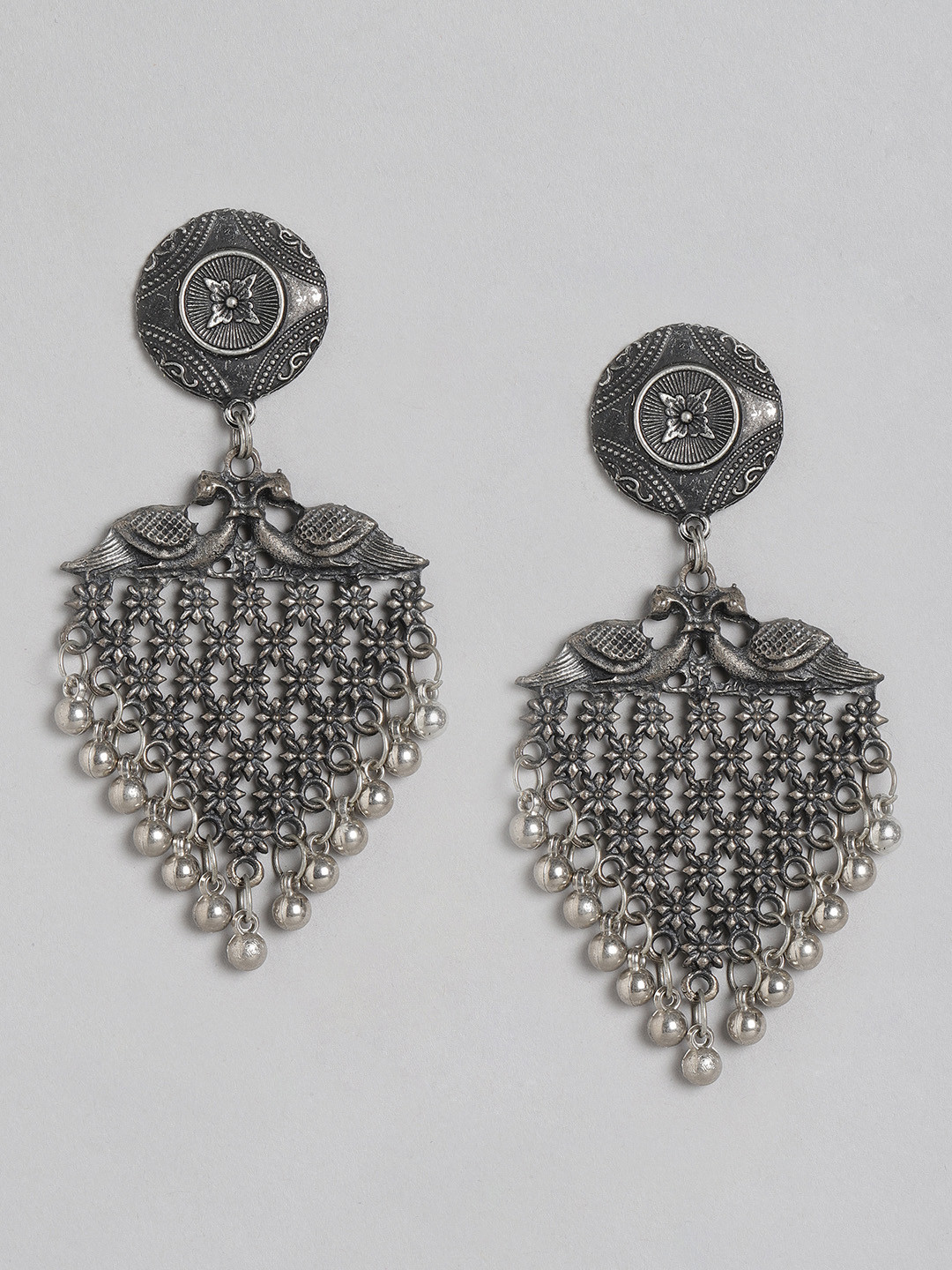 

DIVA WALK Silver-Toned Contemporary Drop Earrings