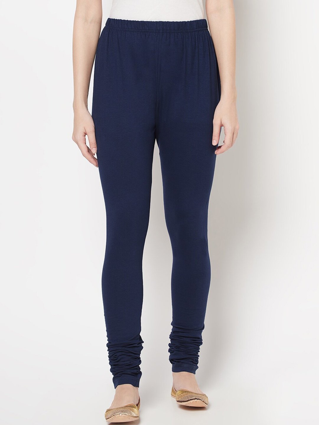 

Fabindia Women Blue Elasticated Churidar Cotton Spandex
