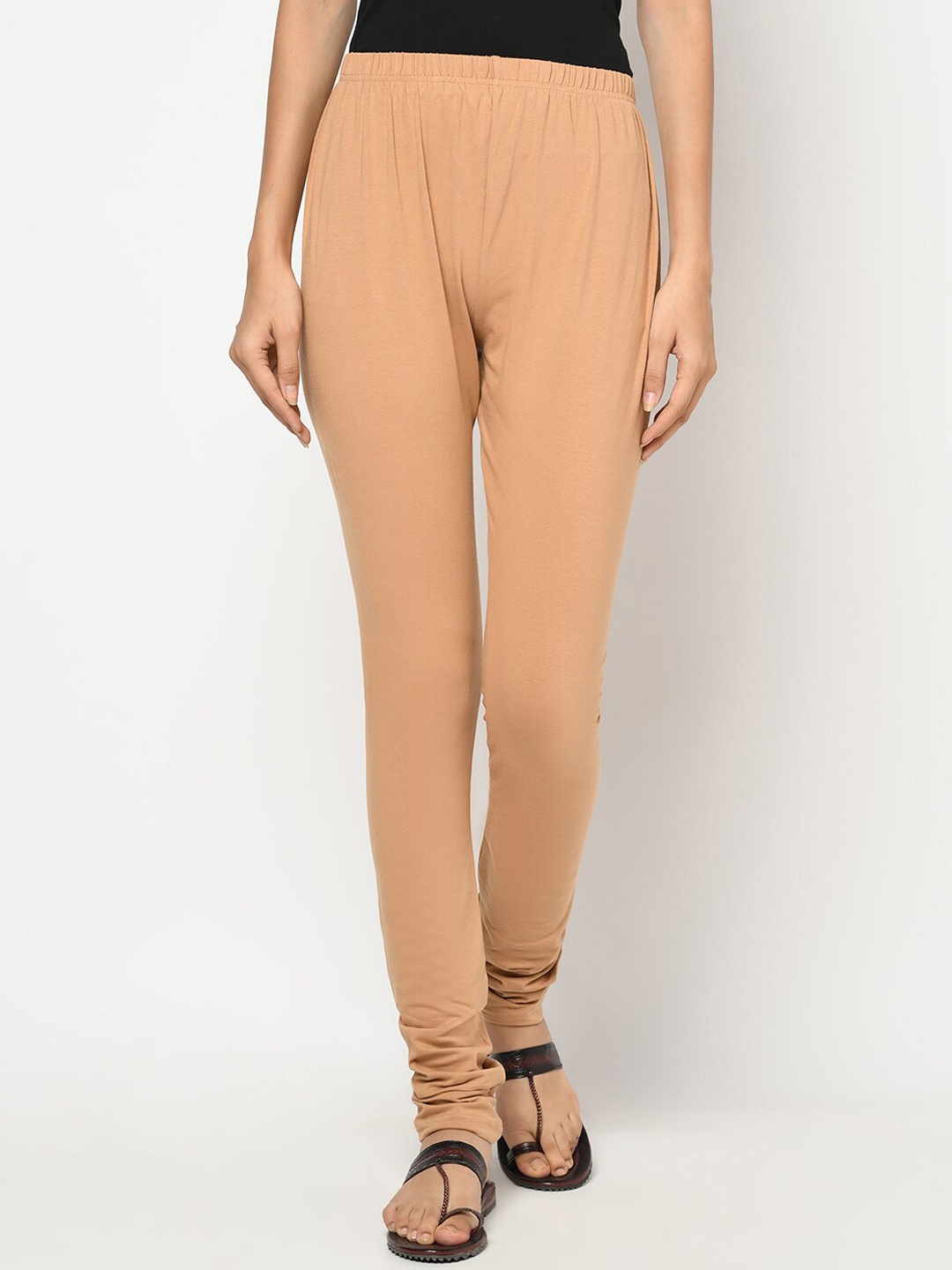 

Fabindia Women Beige Solid Cotton Churidar
