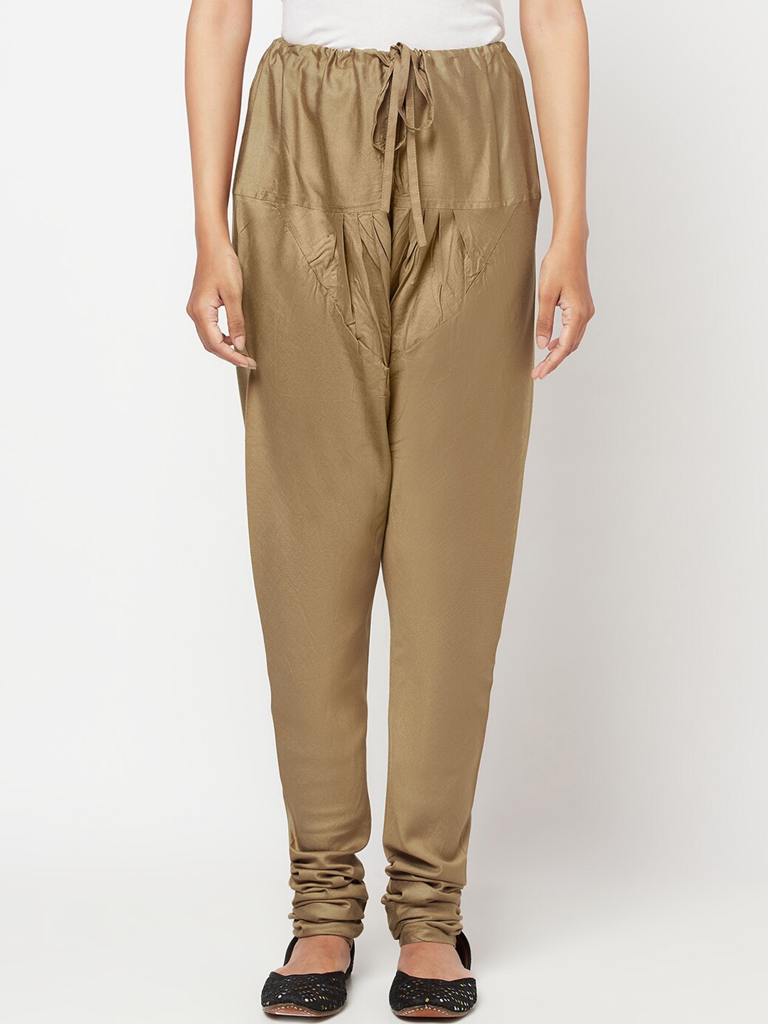 

Fabindia Women Beige Solid Churidar