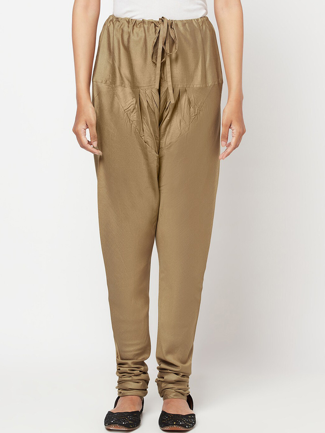 

Fabindia Women Beige Solid Churidar