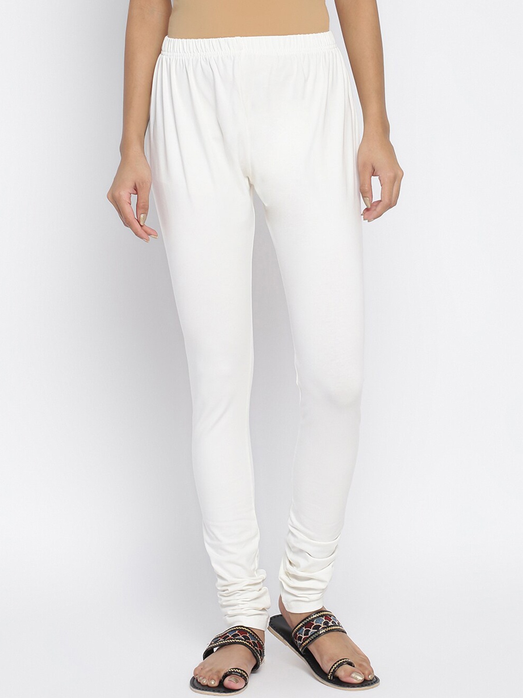 

Fabindia Women White Cotton Solid Churidar