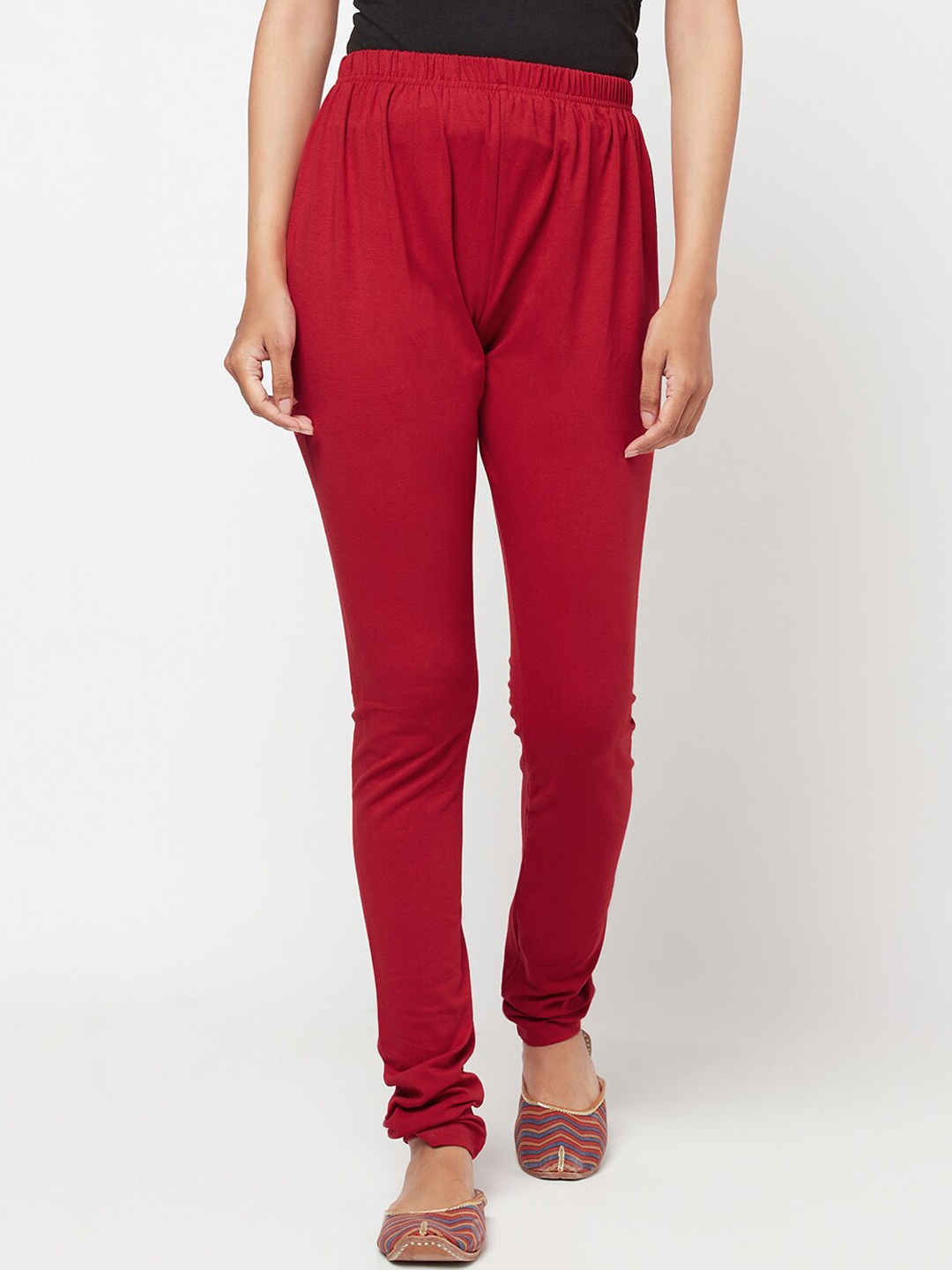 

Fabindia Women Red Solid Churidar