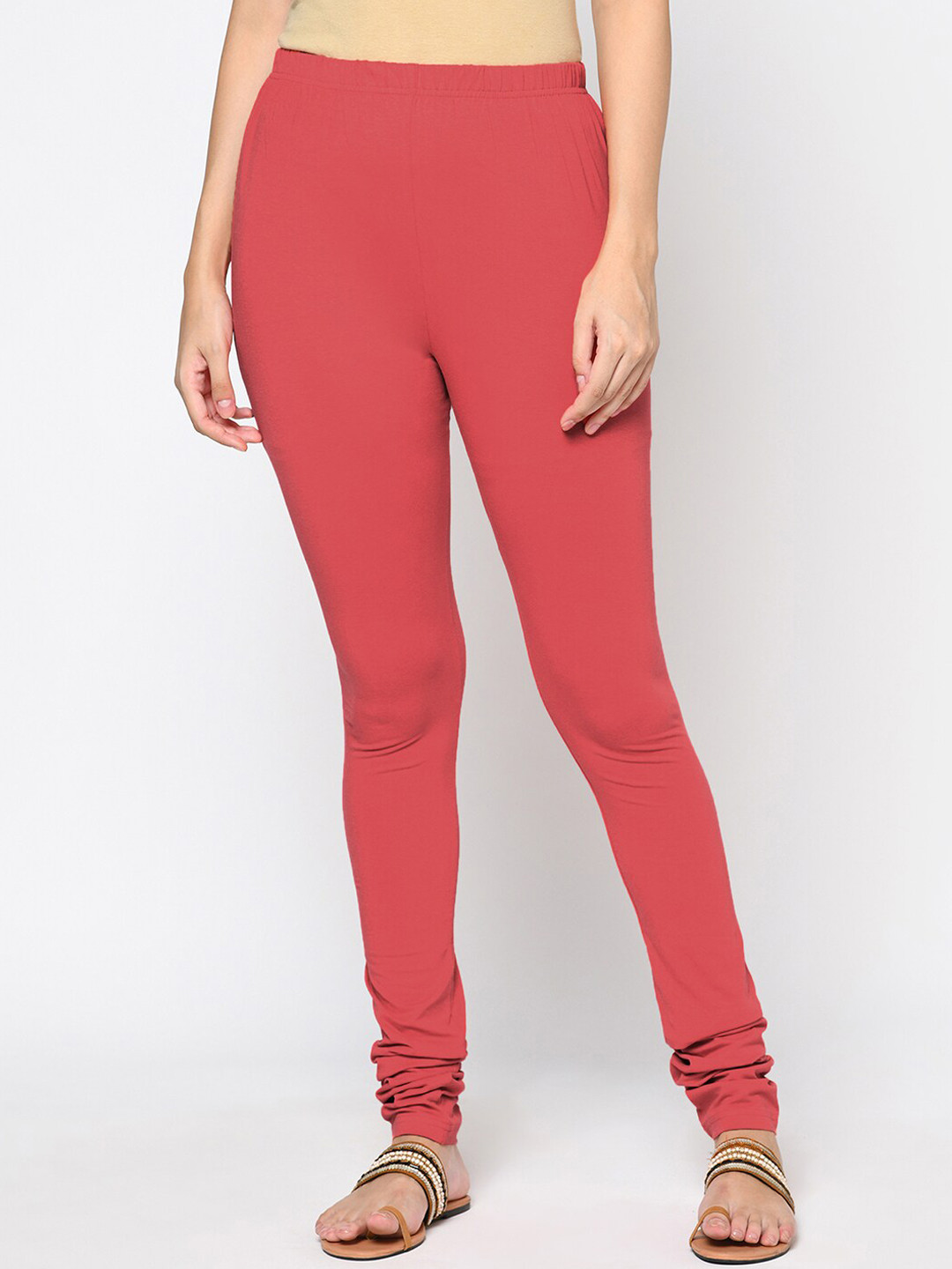 

Fabindia Women Pink Solid Churidar