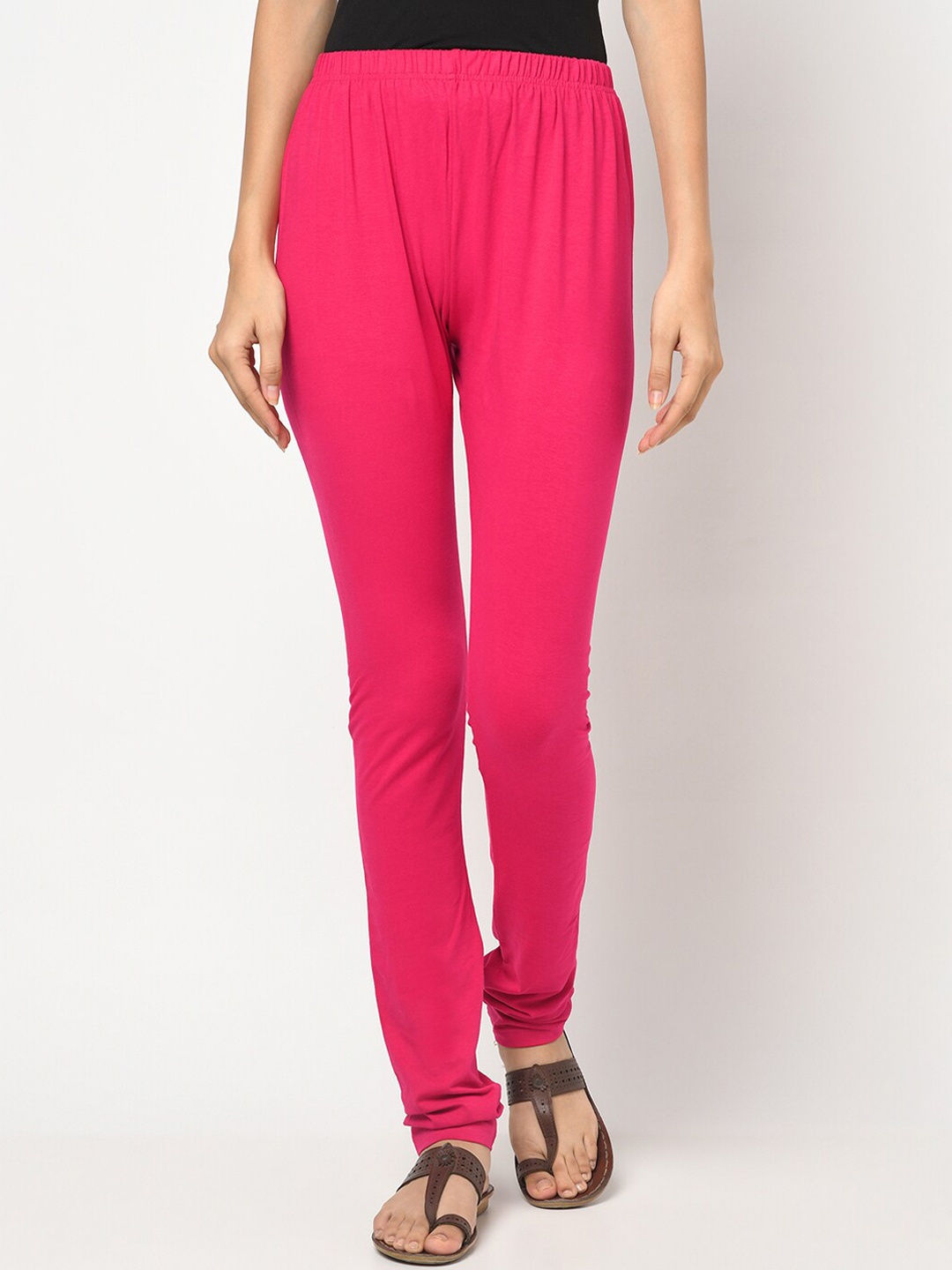 

Fabindia Women Pink Solid Churidar