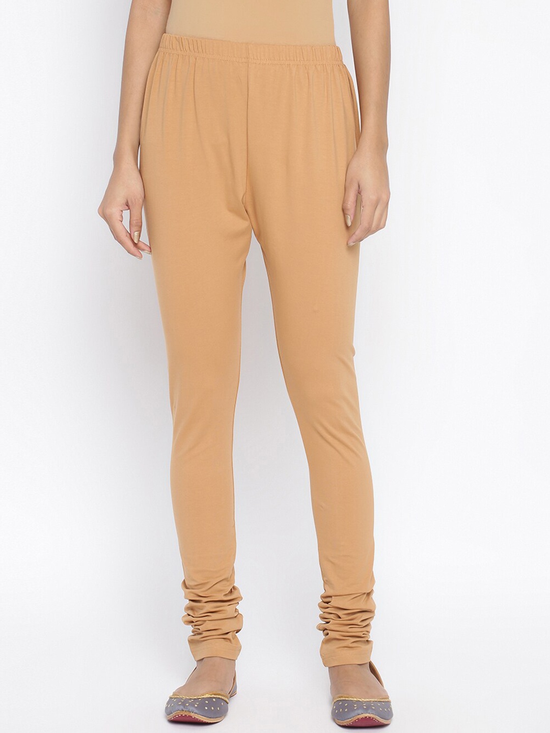 

Fabindia Women Beige Solid Churidar