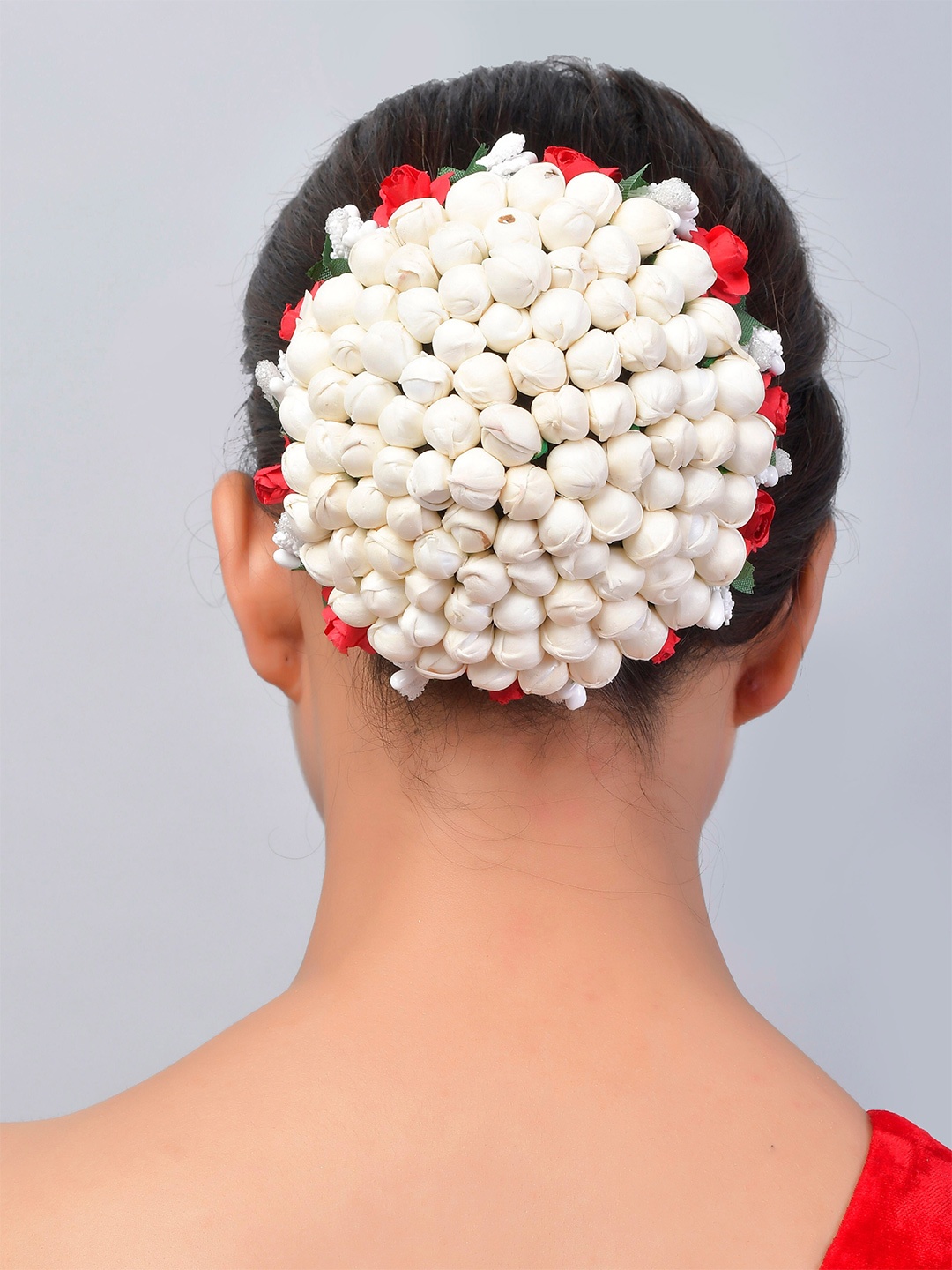 

Silvermerc Designs Women White Flower Bun Cover Hair Accessory