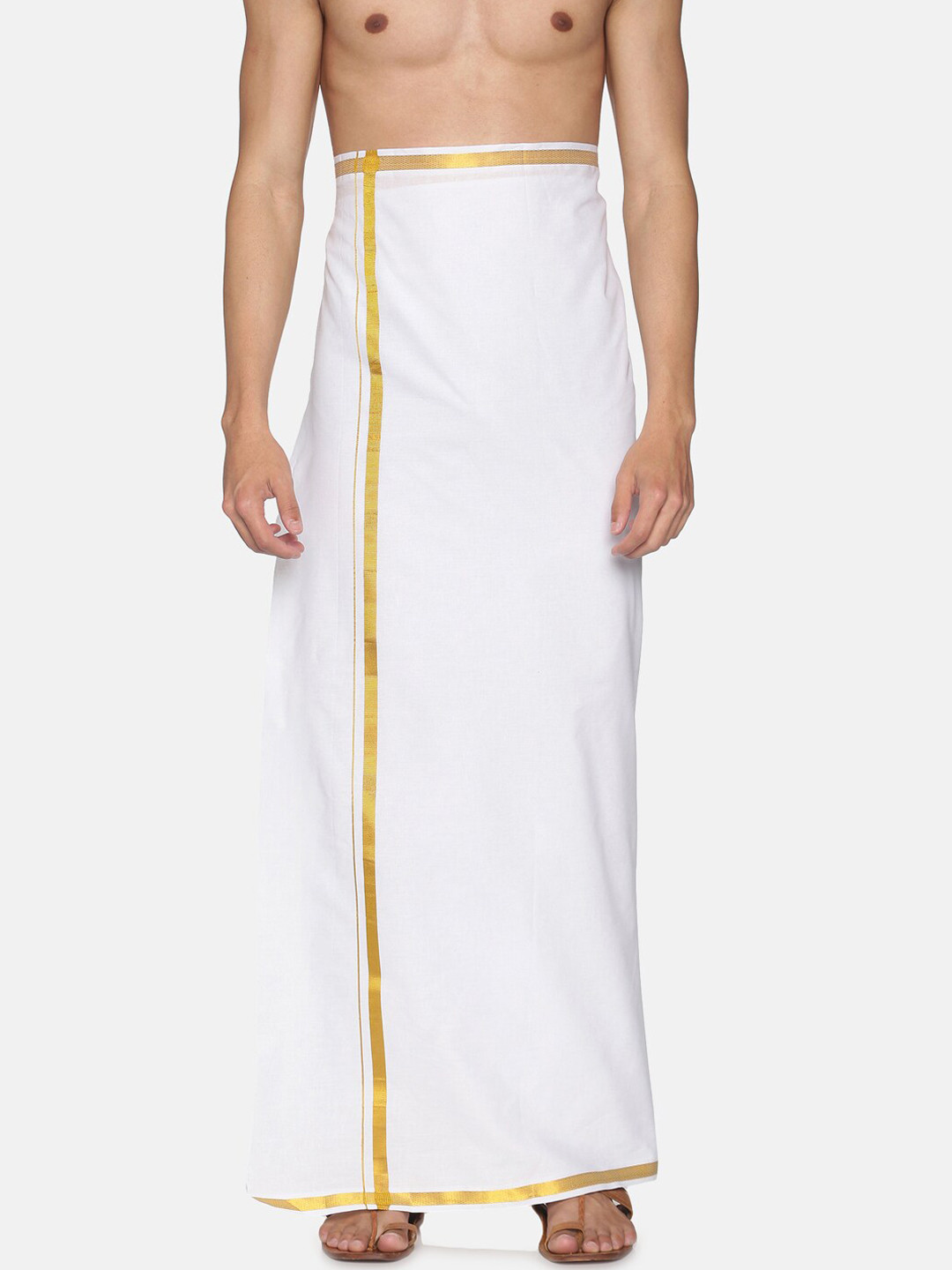 

Sethukrishna Men White Solid Cotton Dhoti