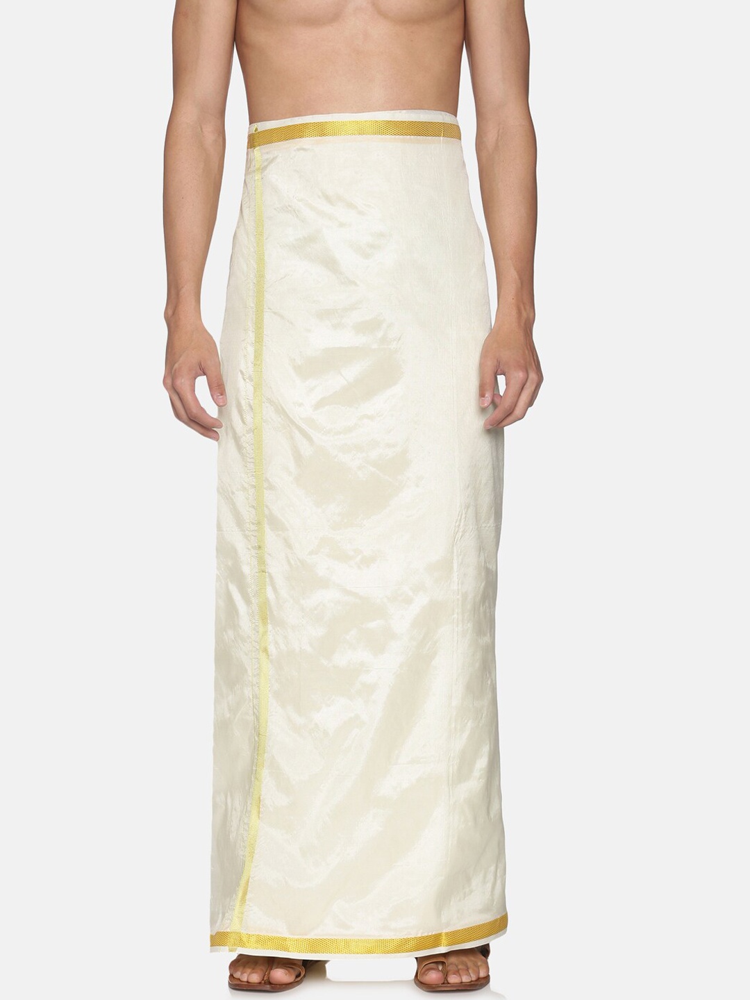 

Sethukrishna Men Cream-Coloured Solid Dhoti