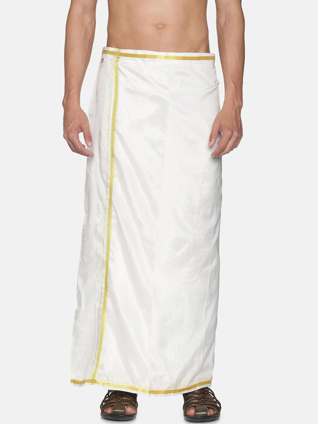 

Sethukrishna Men White Solid Readymade Dhoti