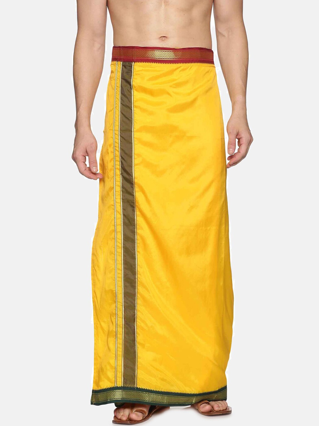 

Sethukrishna Men Yellow Solid Readymade Dhoti