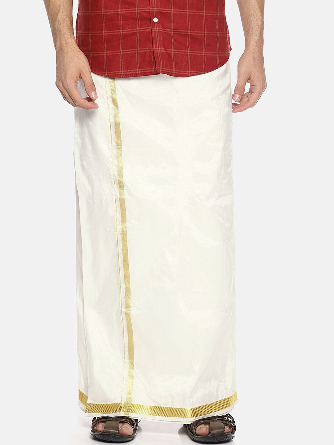 

Sethukrishna Men Cream Solid Dhoti