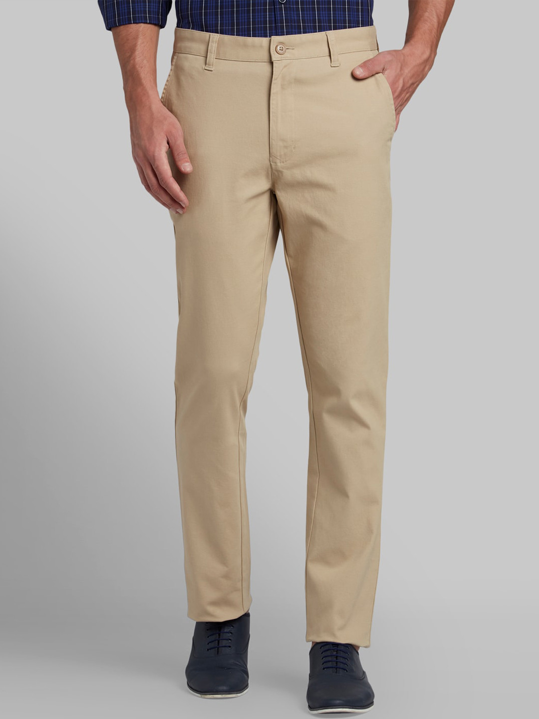 

Parx Men Beige Slim Fit Trousers