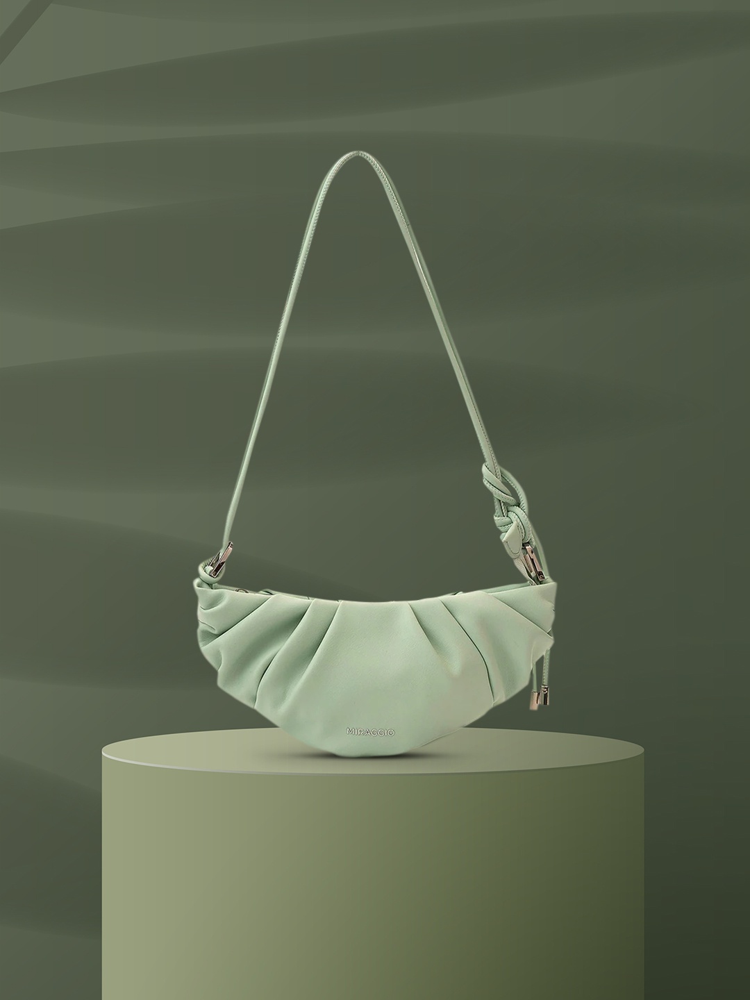 

MIRAGGIO Green Half Moon Sling Bag