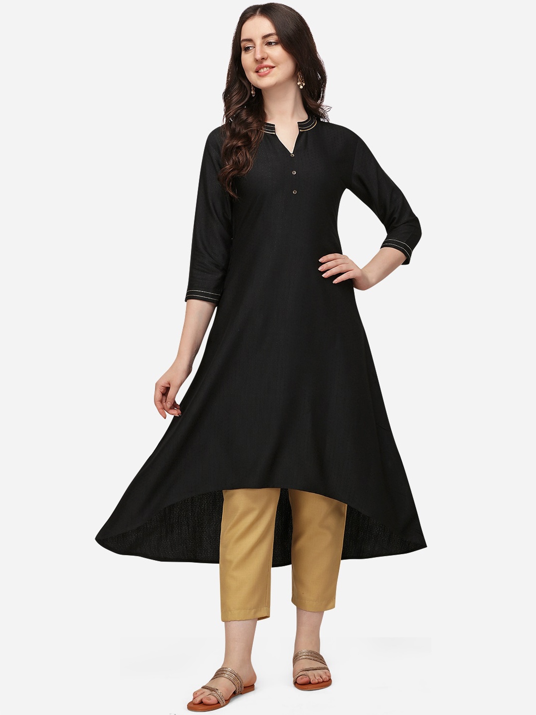 

Florence Women Black Solid Kurta