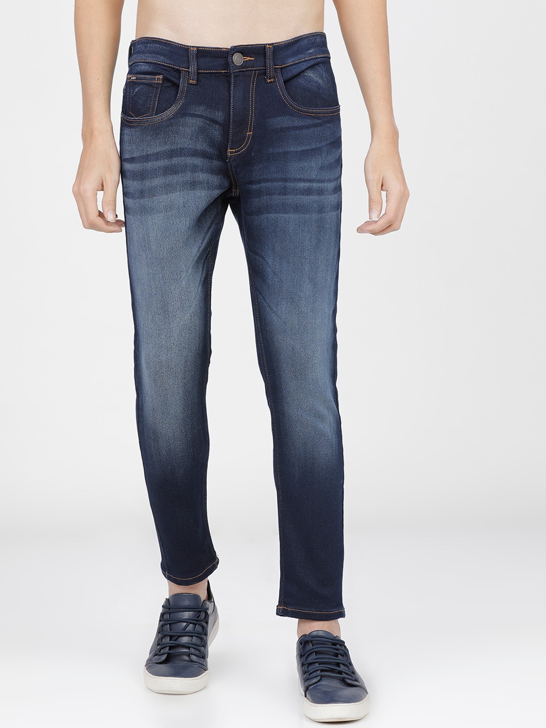 

HIGHLANDER Men Blue Tapered Fit Heavy Fade Stretchable Jeans