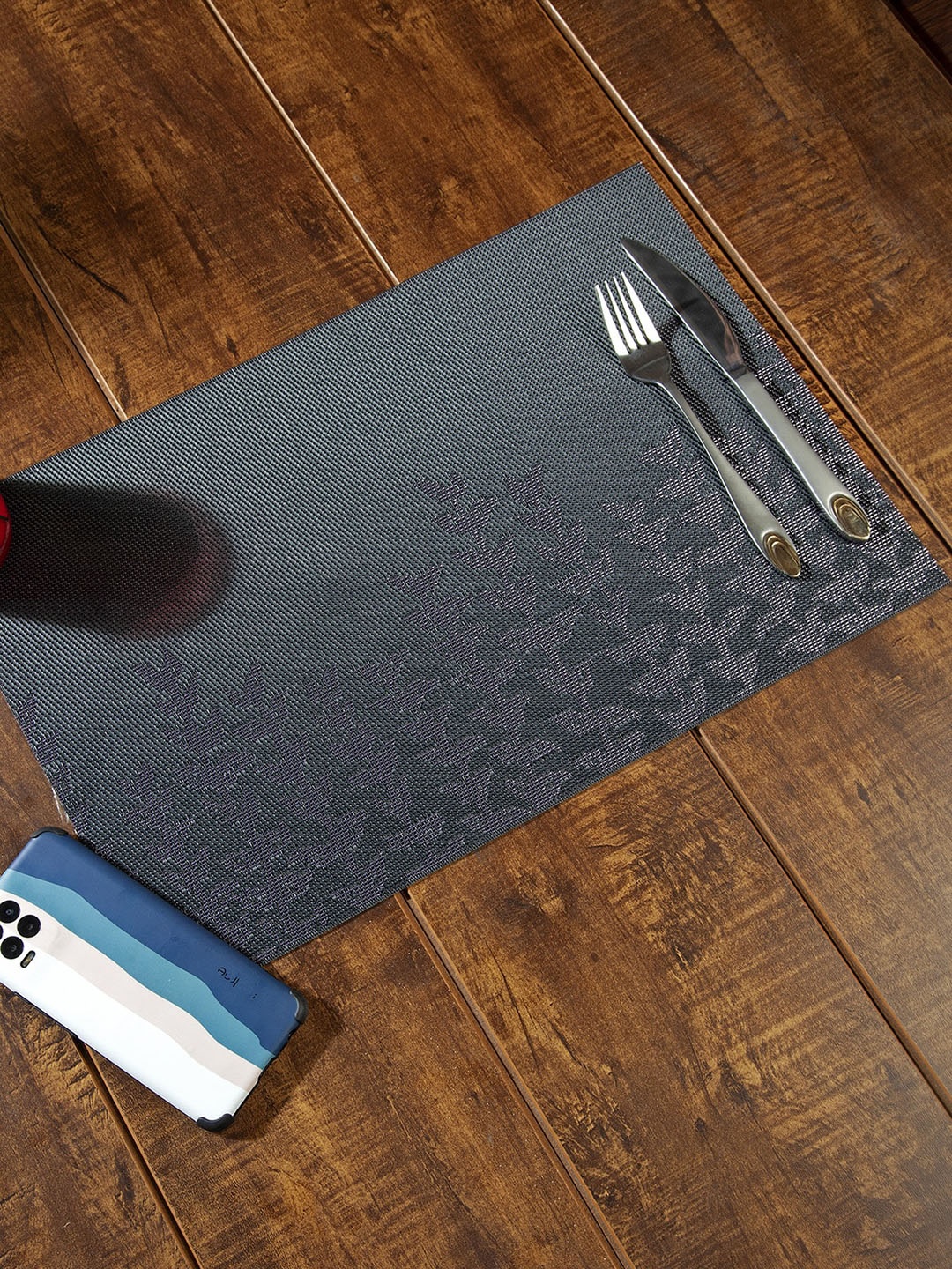 

OBSESSIONS Purple & Black Set of 6 Vinyl Maze Table Place Mat