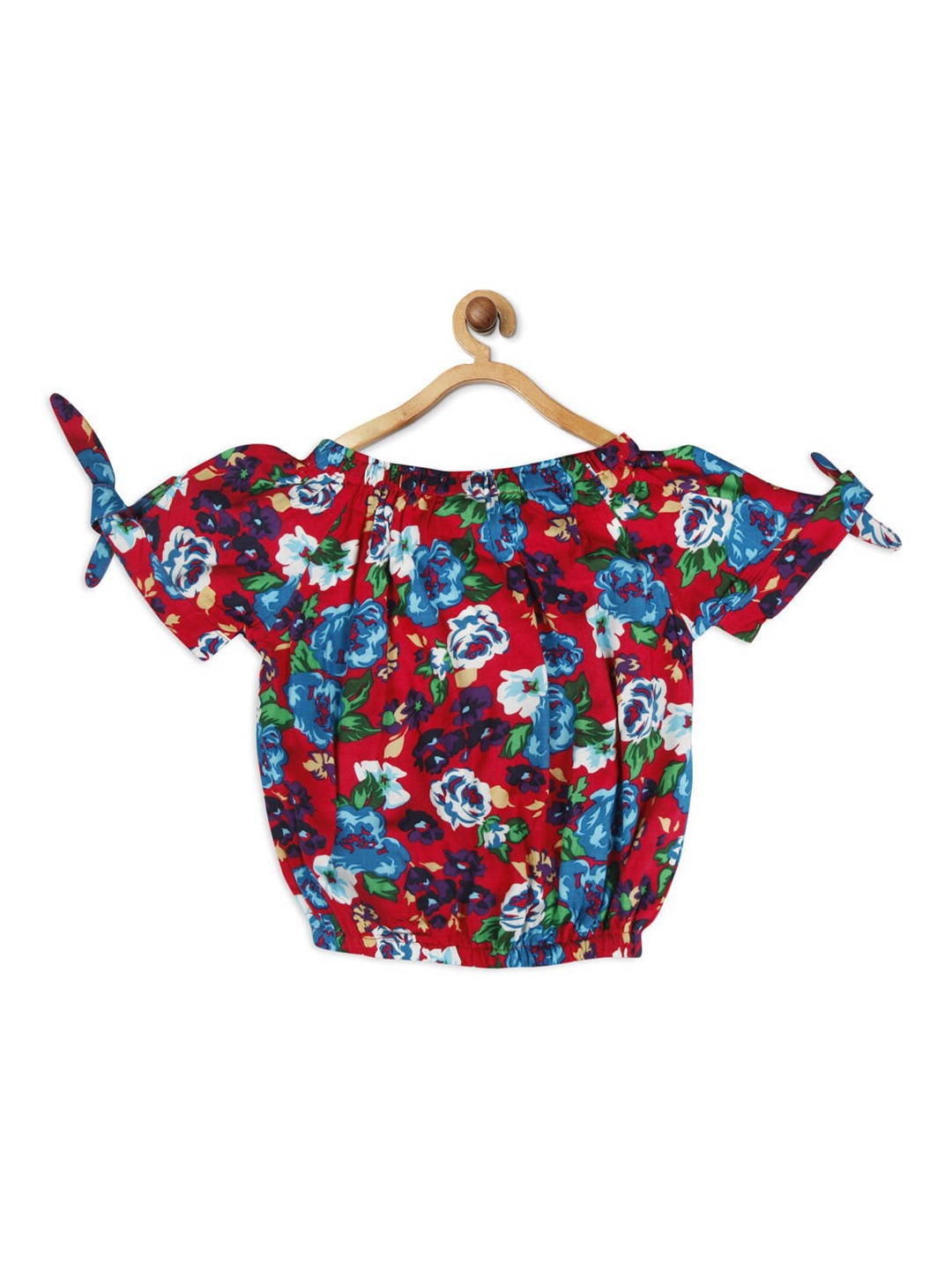 

Tiny Girl Maroon Floral Blouson Top