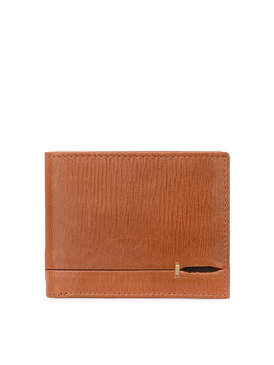 

Calvadoss Men Tan Brown Premium Genuine Leather Two Fold Wallet