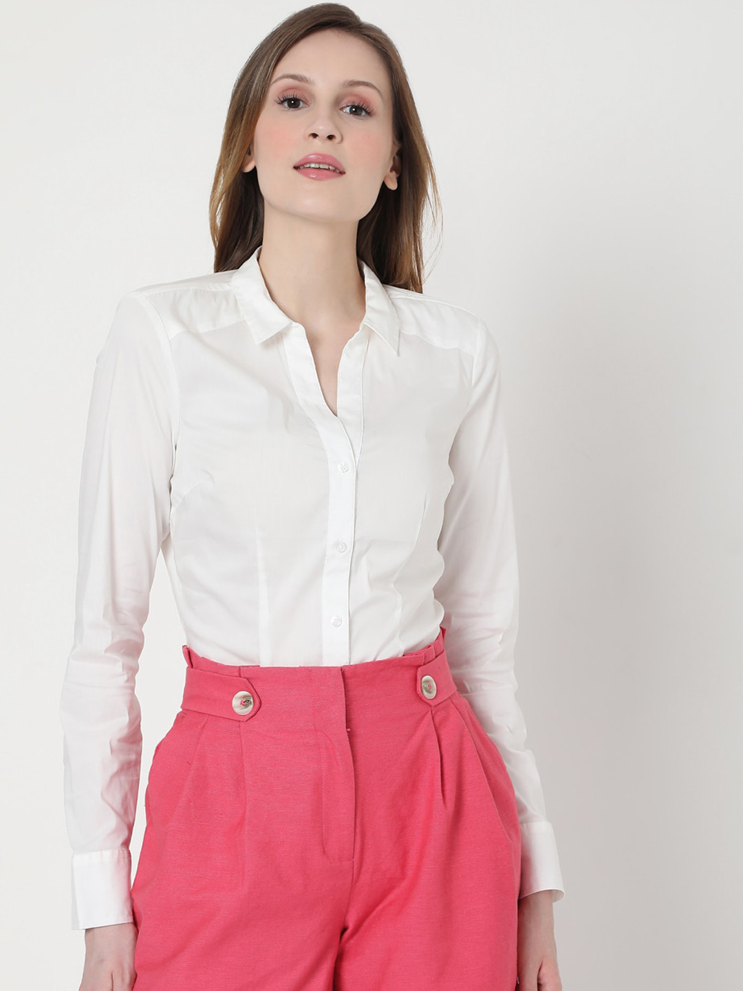 

Vero Moda Women White Solid Opaque Casual Shirt
