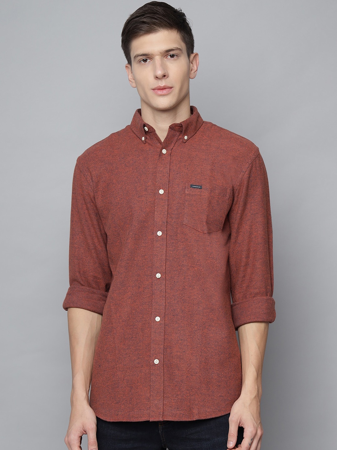

LINDBERGH Men Red Slim Fit Opaque Casual Shirt