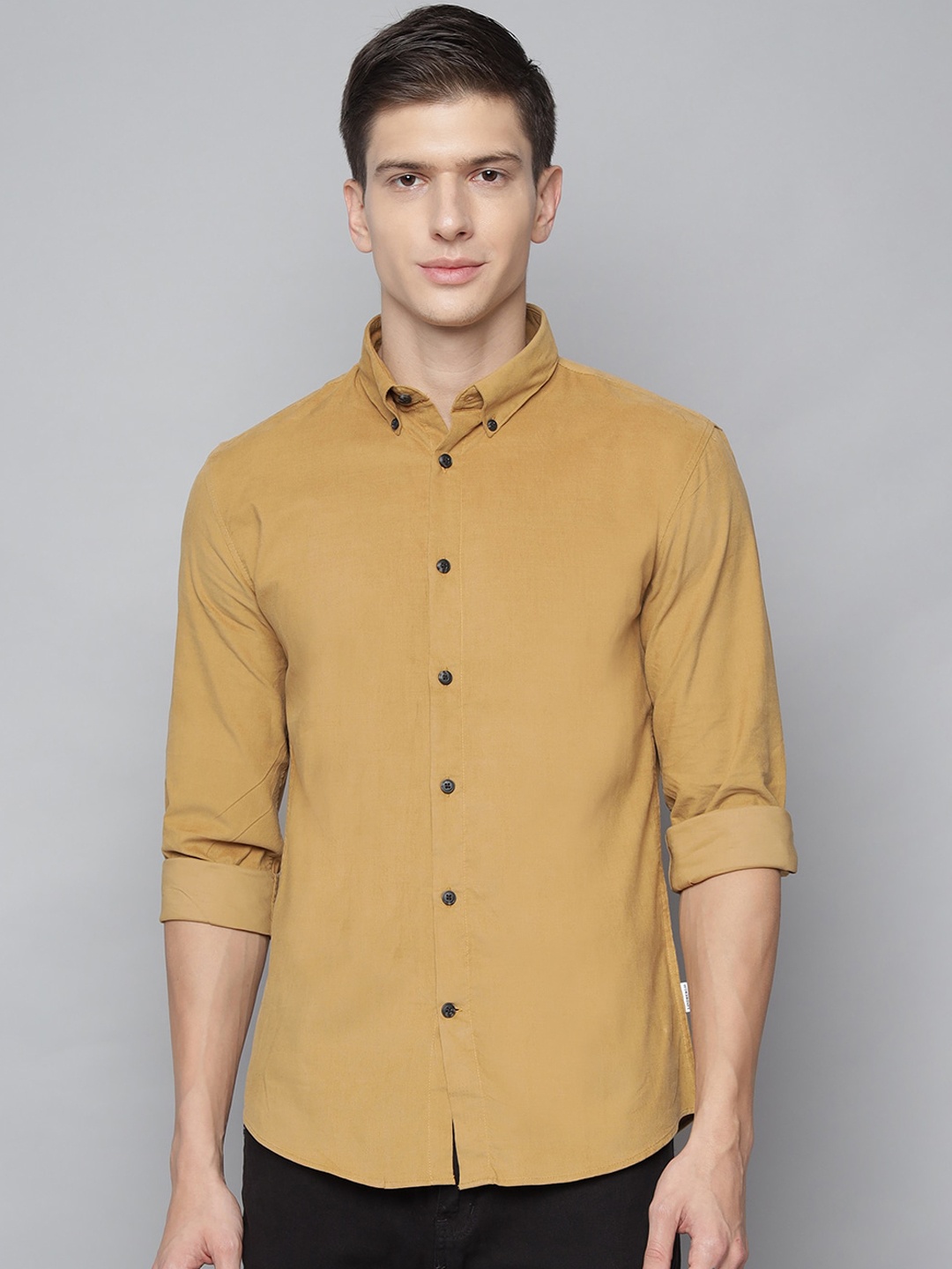 

LINDBERGH Men Brown Slim Fit Opaque Cotton Casual Shirt